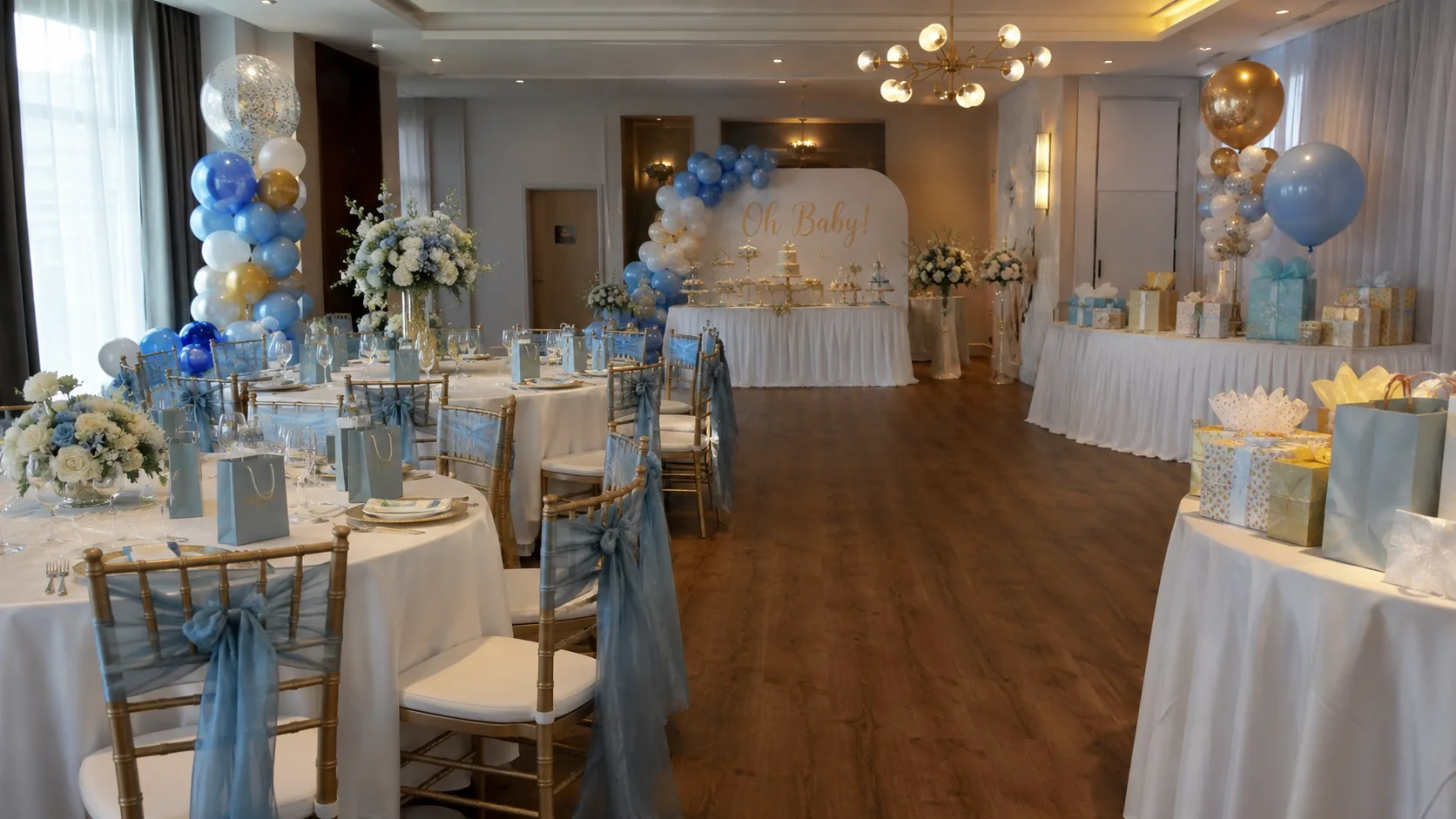 Getting the baby shower ready before guests arrive
