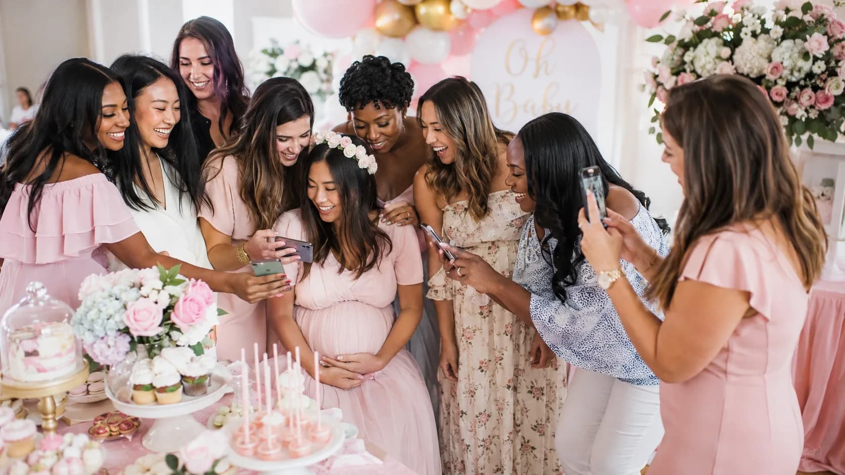 Collage of guest baby shower photos in one gallery