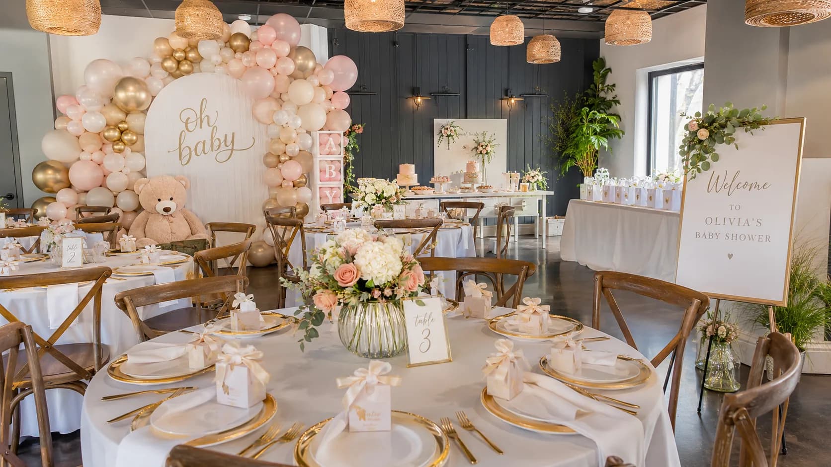 Baby shower event setup