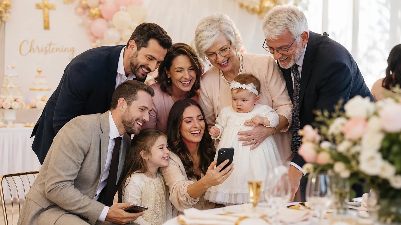 Collage of guest christening photos in one gallery