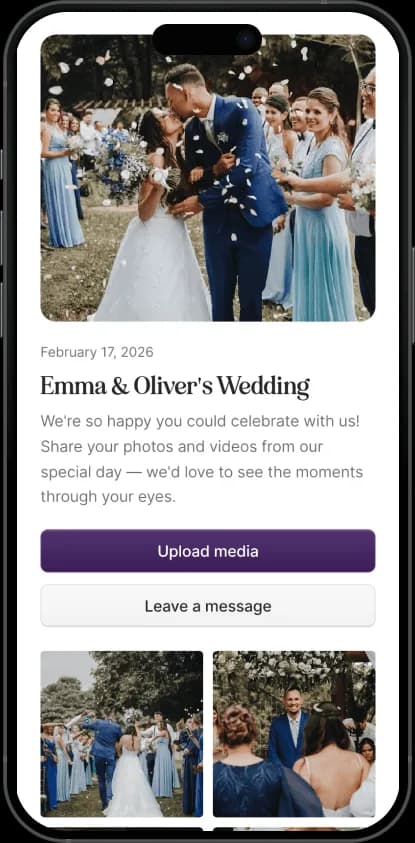 Wedding gallery on a phone