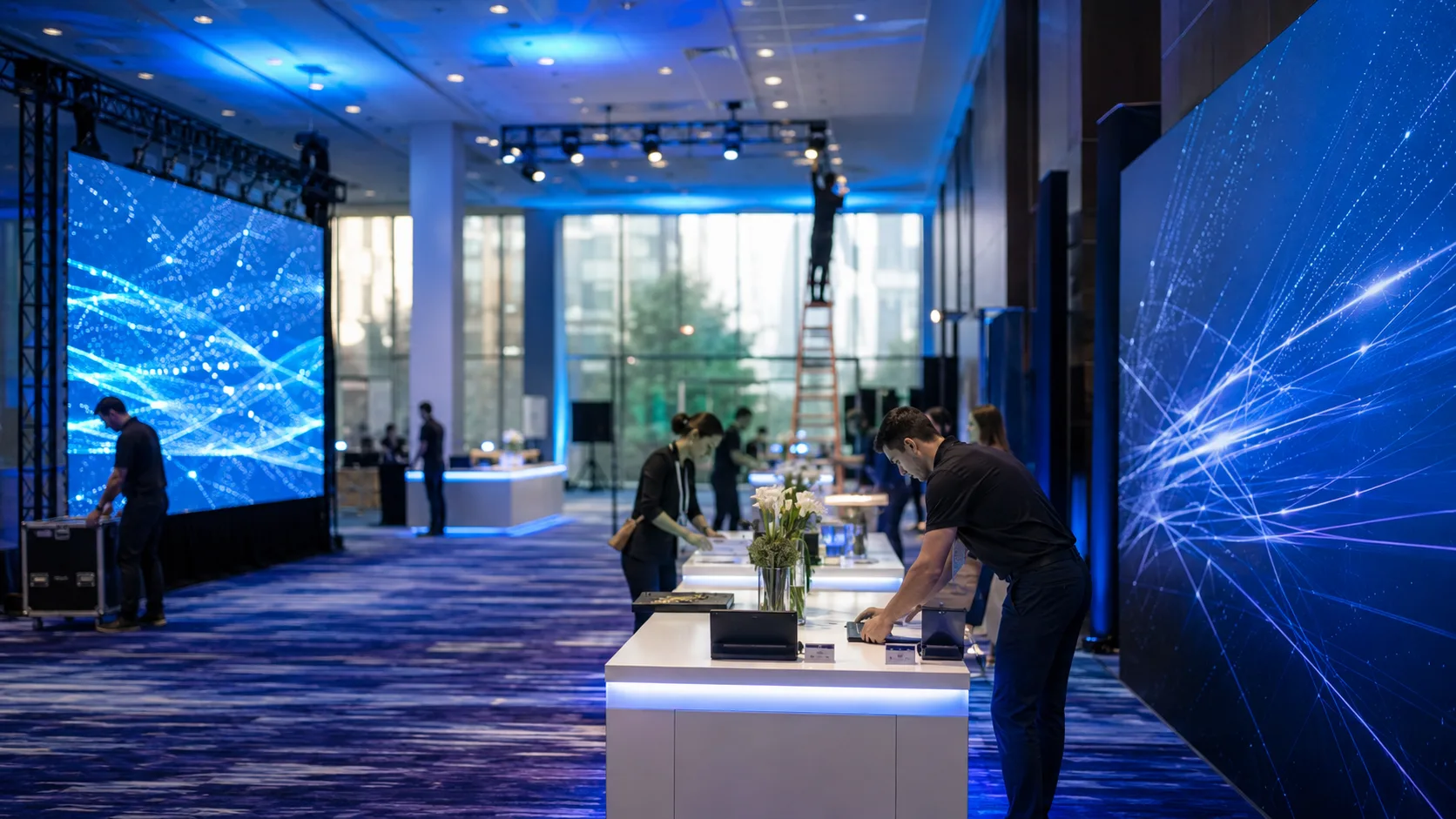 Setting up the conference event page before the day
