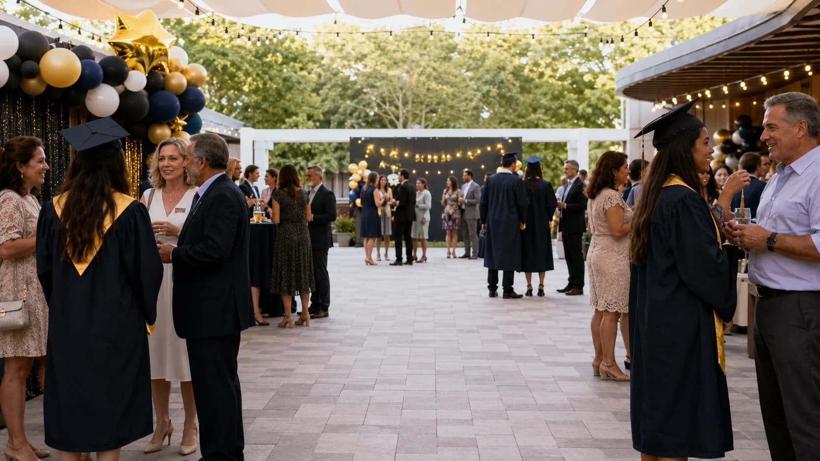 Graduation guests capturing candid moments from every angle