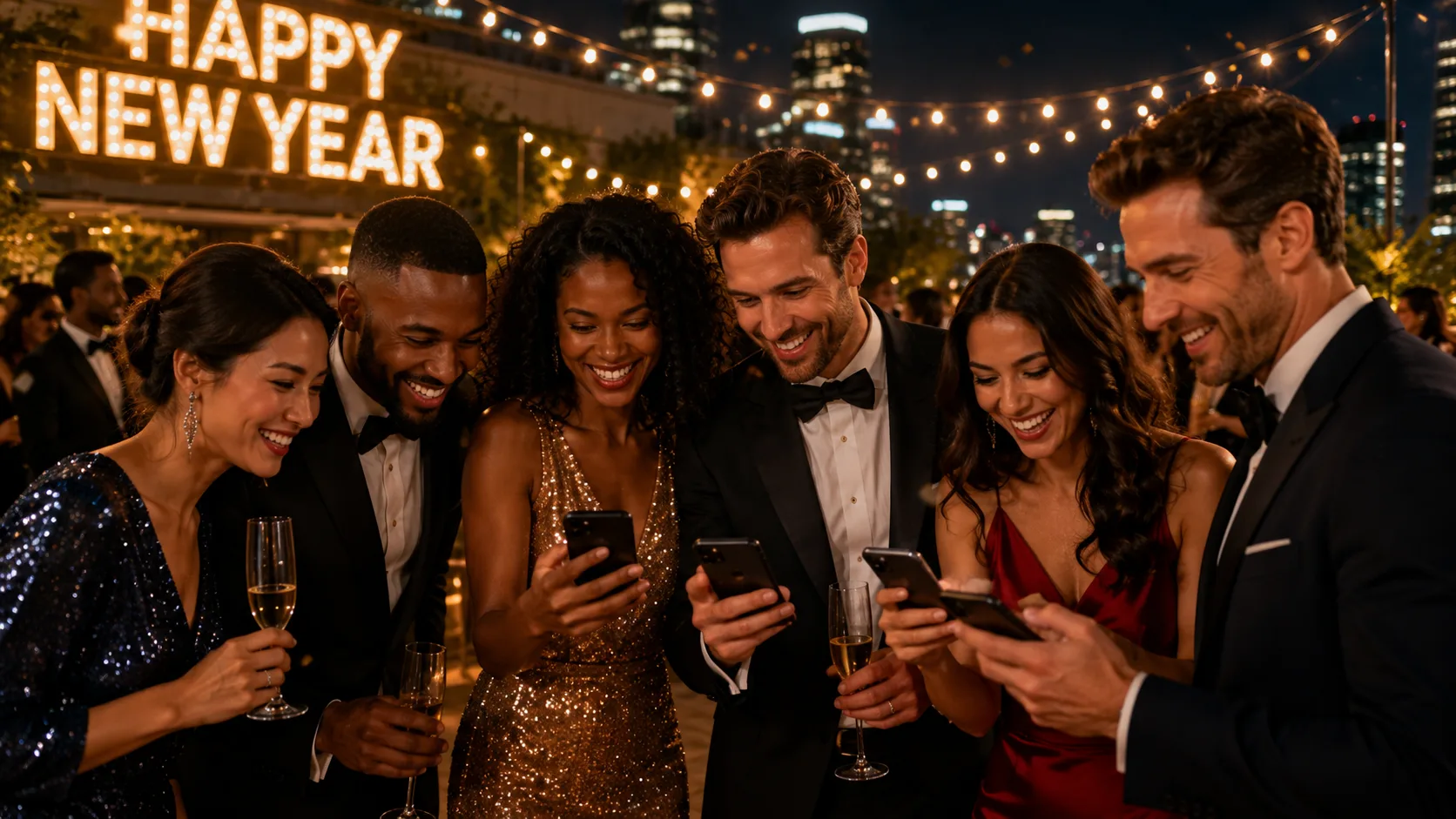 Collage of guest New Year's photos in one gallery