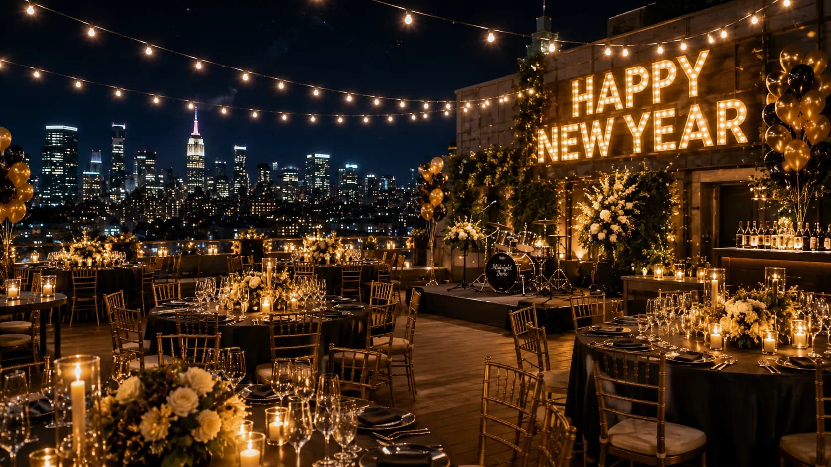 New Year's event setup