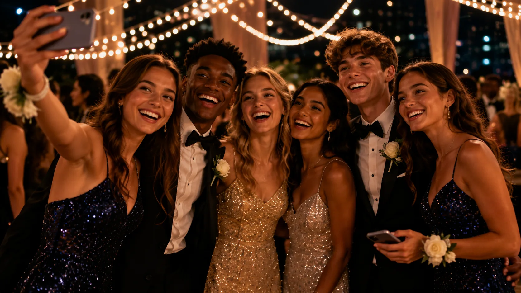 Getting prom ready before guests arrive
