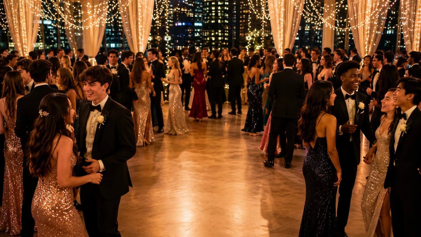 Prom guests capturing candid moments from every angle