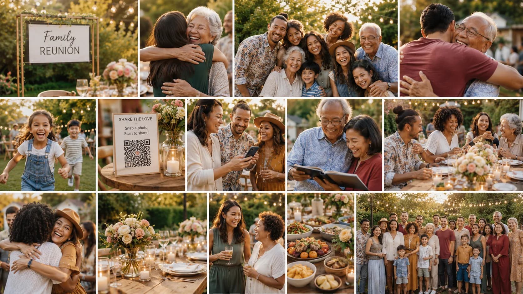 Live picture wall of guest reunion photos on a screen
