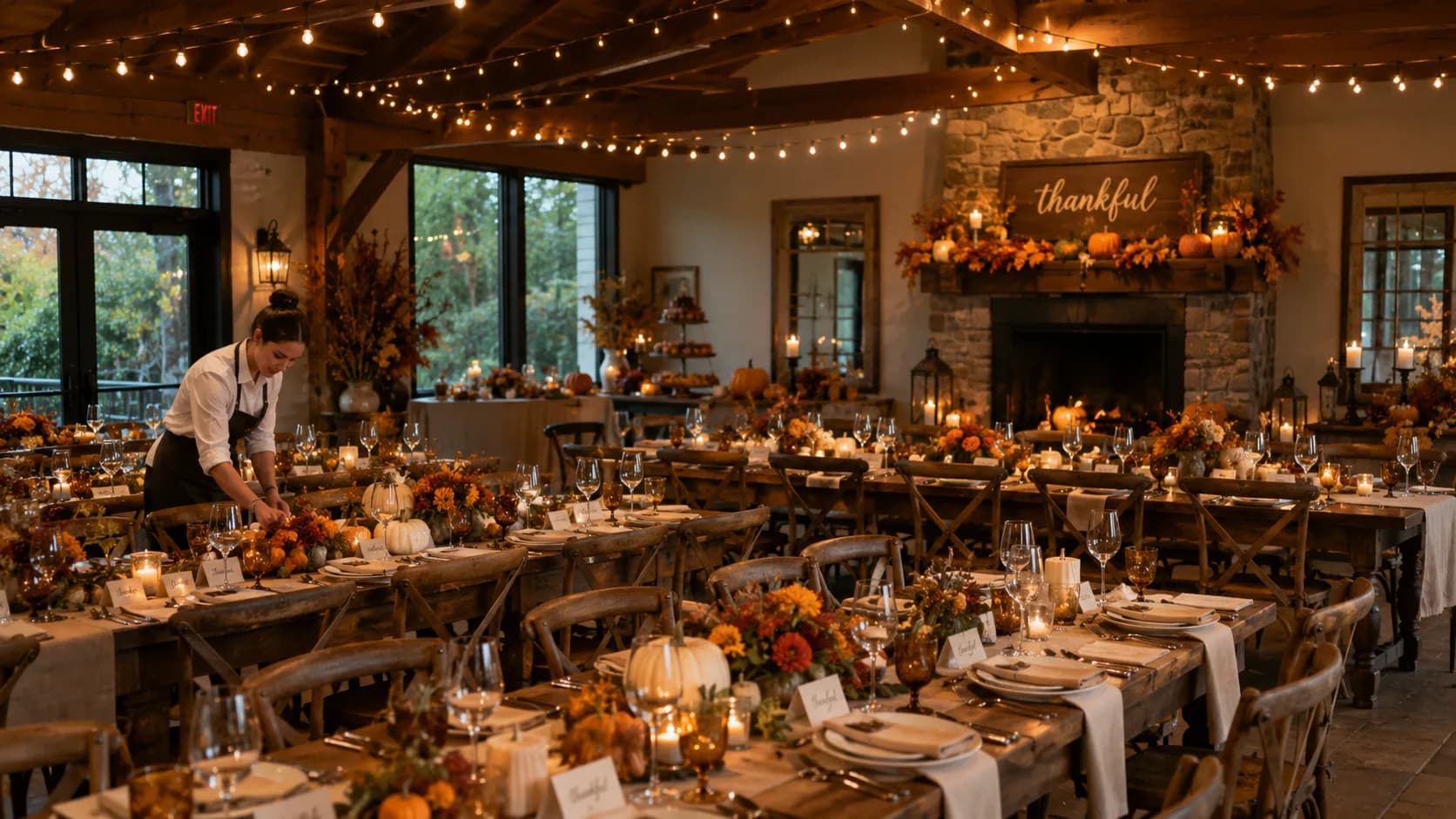 Thanksgiving event setup