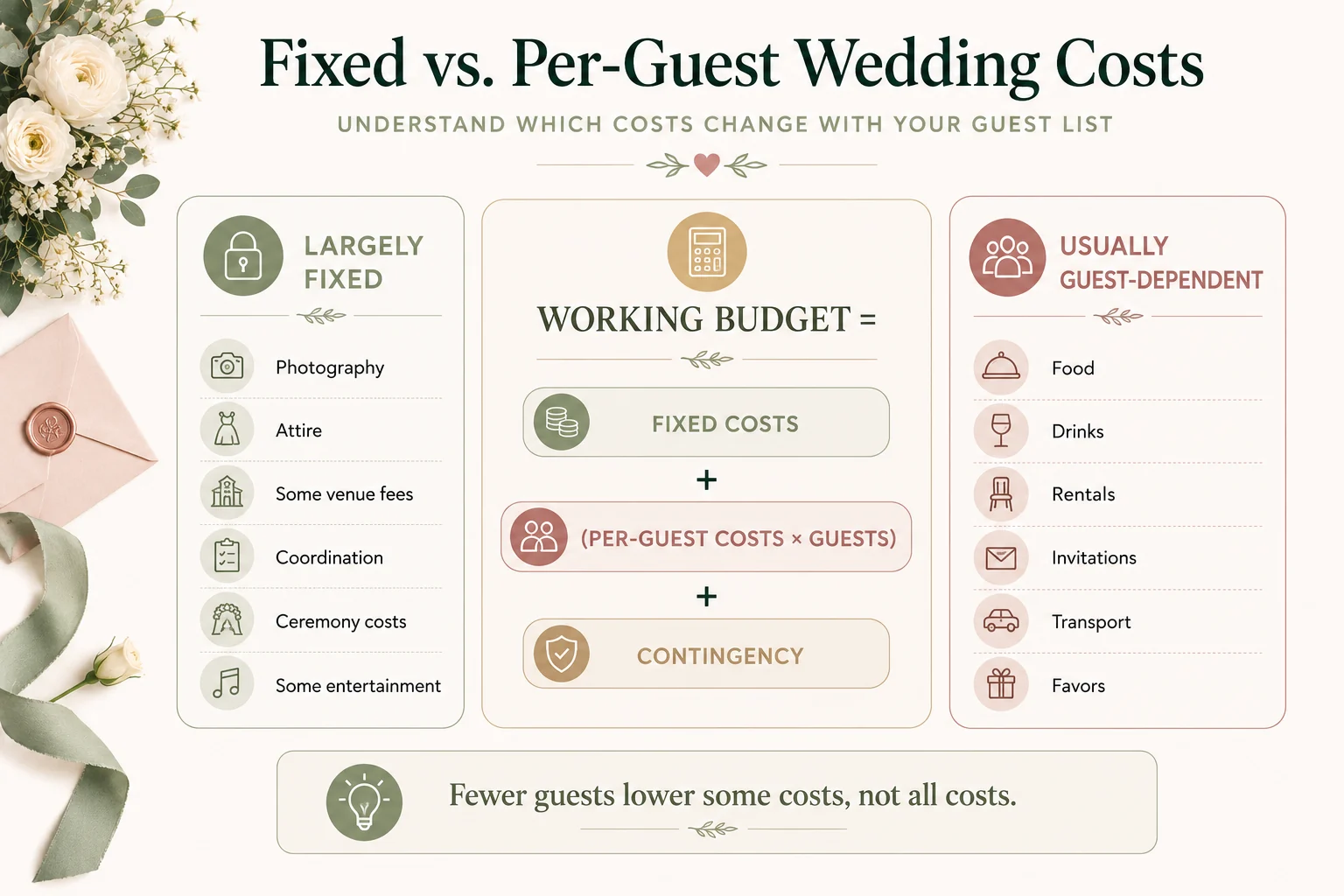 Micro wedding fixed versus per-guest costs