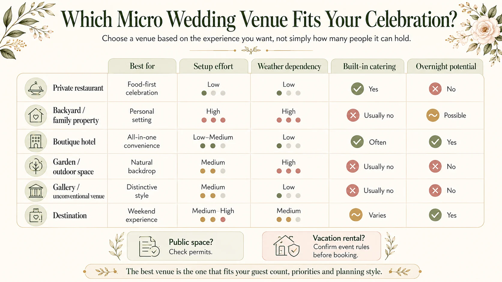Micro wedding venue fit guide