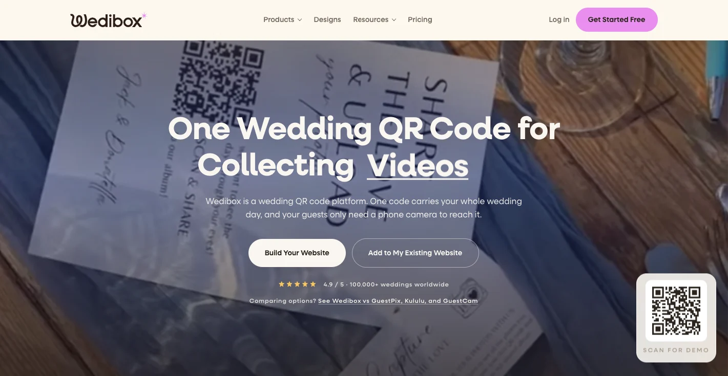 Wedibox all-in-one wedding photo sharing app